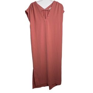 Sleeveless V-Neck Dress in Pink Terracotta